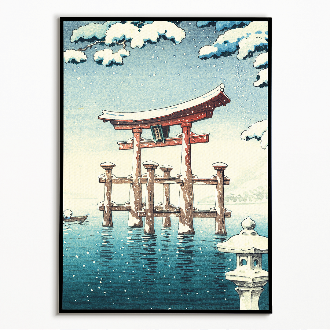 Snow at Miyajima - Art Print