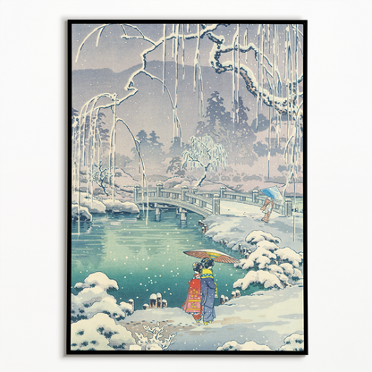 Spring Snow at Maruyama, Kyoto  - Art Print