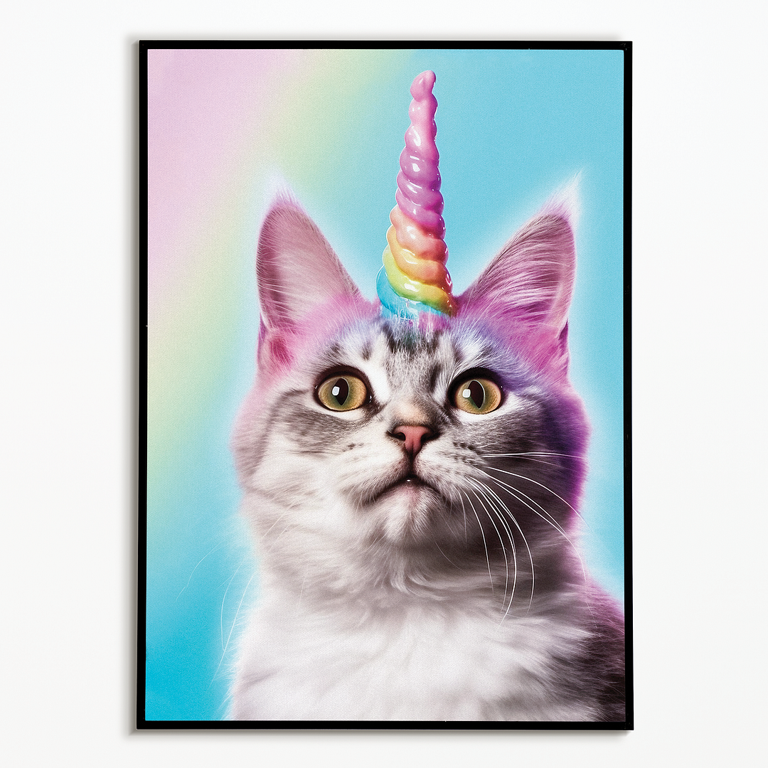 Cat with a unicorn horn - Art Print
