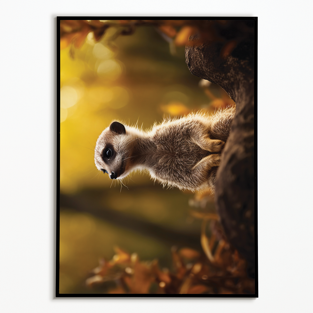 Meerkat in the woods - Art Print