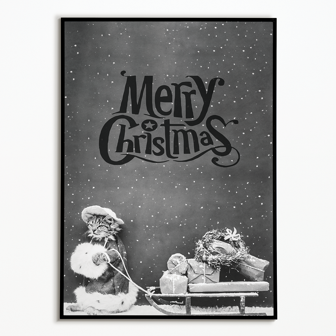 Santa Cat (Merry Christmas) - Art Print