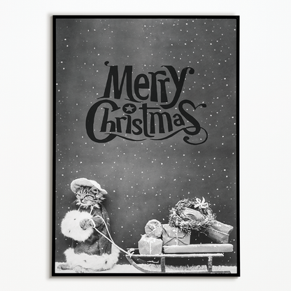 Santa Cat (Merry Christmas) - Art Print