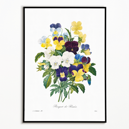 Pansy bouquet By Pierre-Joseph Redouté - Art Print