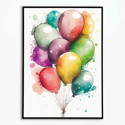 Party balloons - Art Print