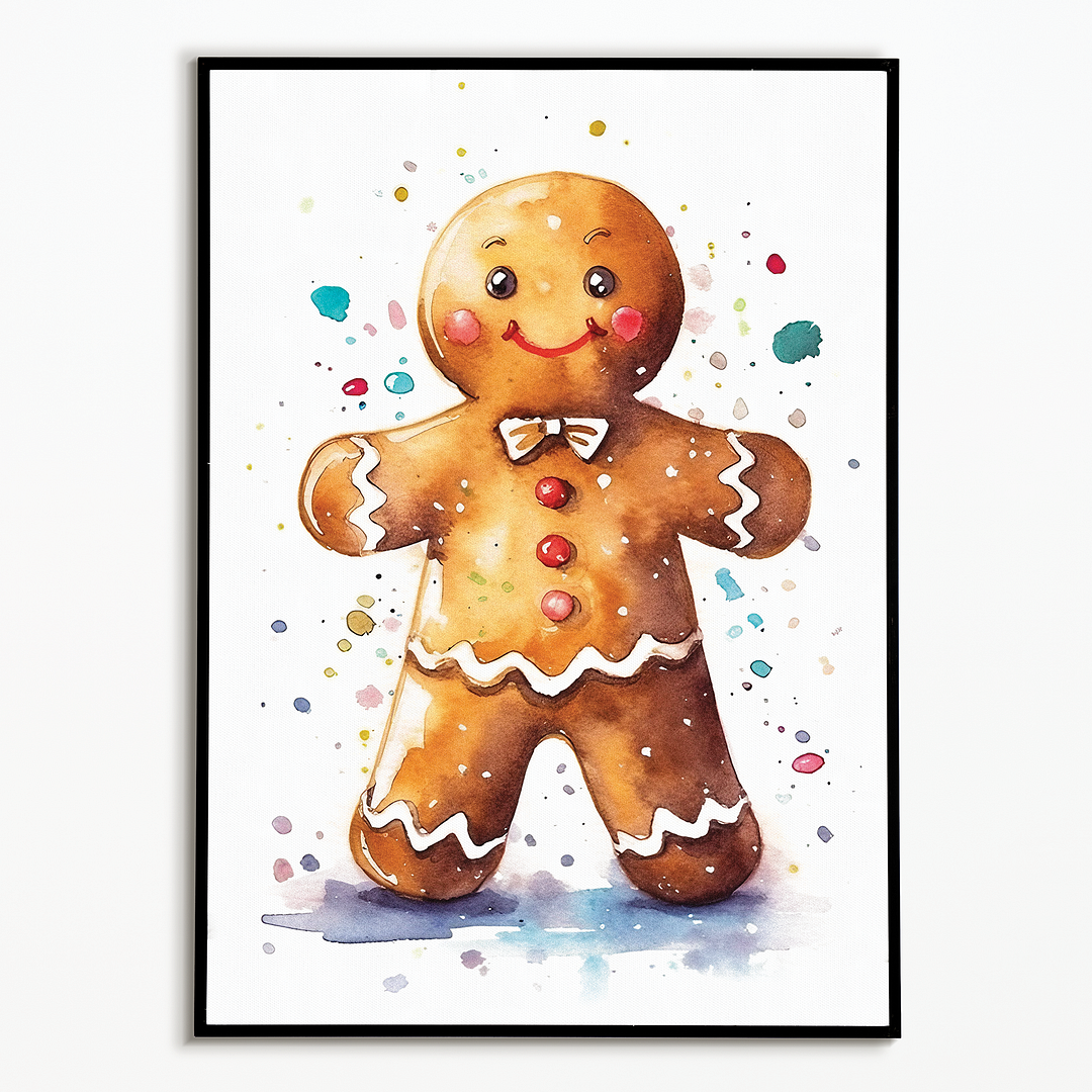 Cute gingerbread man - Art Print