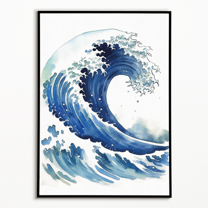 Great wave watercolour style  - Art Print