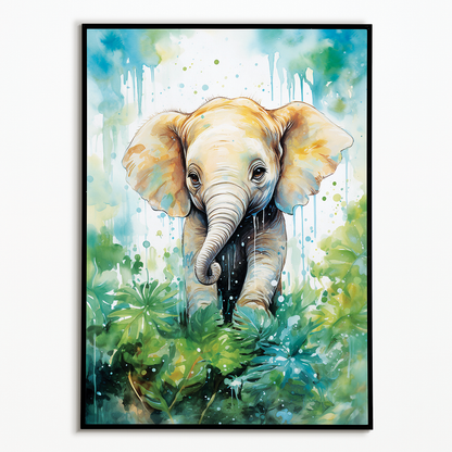 Elephant in the jungle - Art Print