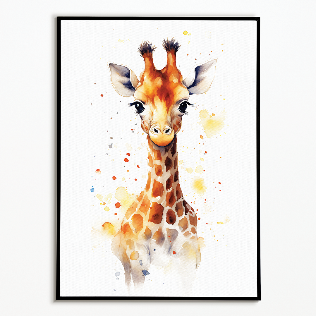 Watercolour giraffe - Art Print
