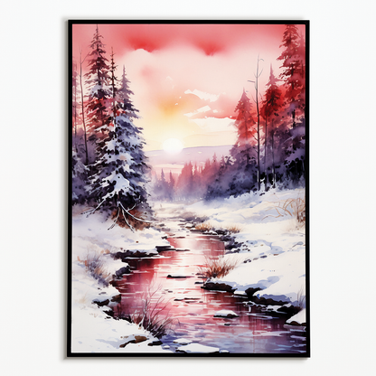 Snowy Horizon at Twilight - Art Print