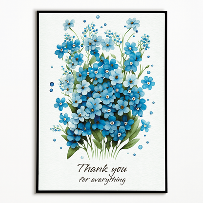 Thank you Forget me not  - Art Print