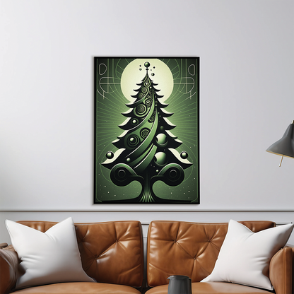 Green Christmas tree  - Art Print