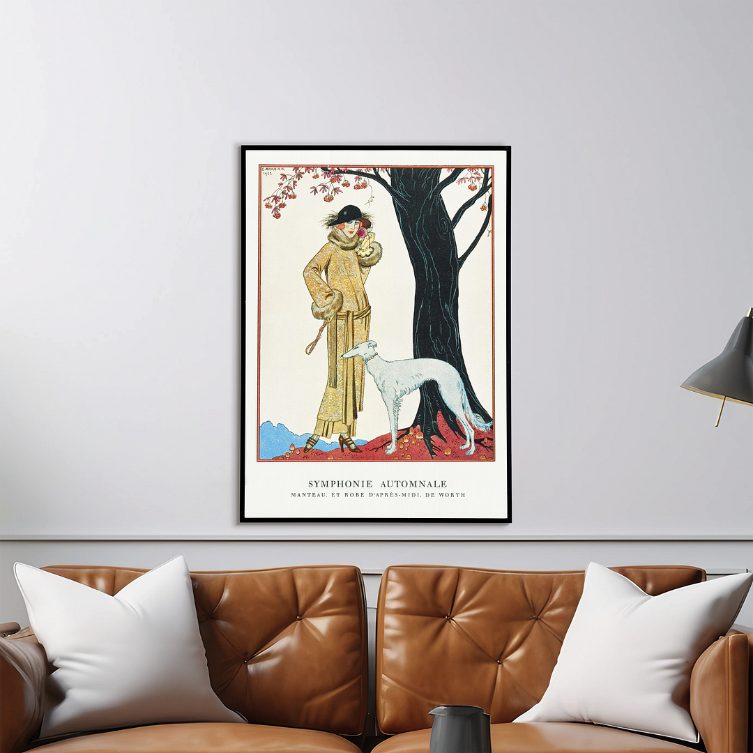Autumn Symphony: Mantle and Afternoon Dress - Art Print