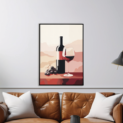 Bottle of red wine - Art Print