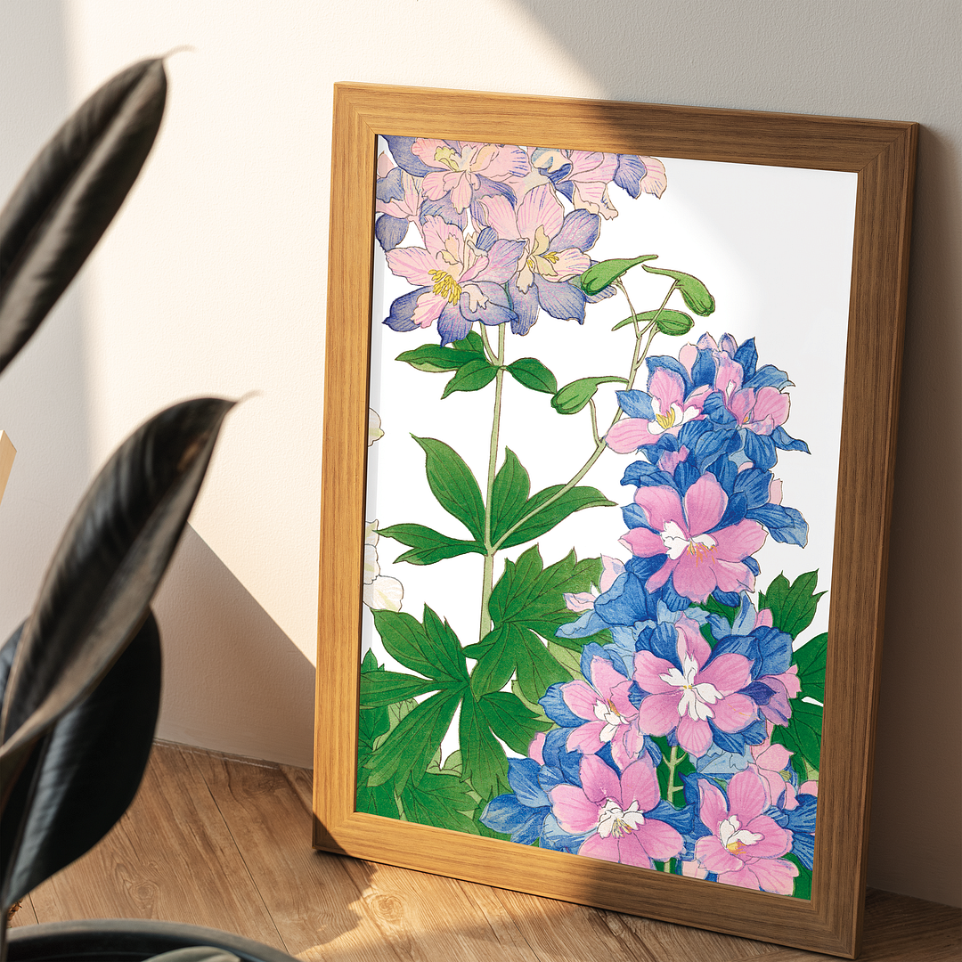 Delphinium By Tanigami Kônan Art-Print