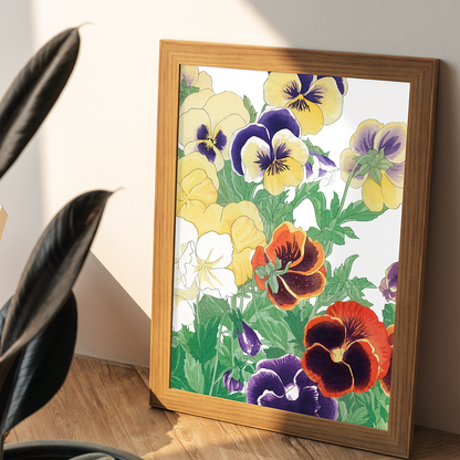 Pansy flowers By Tanigami Kônan Art-Print