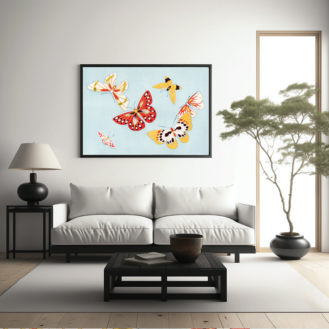 Japanese butterfly By Kamisaka Sekka - Art Print