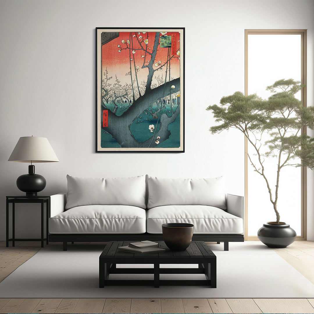 Plum Park in Kameido By Hiroshige - Art Print