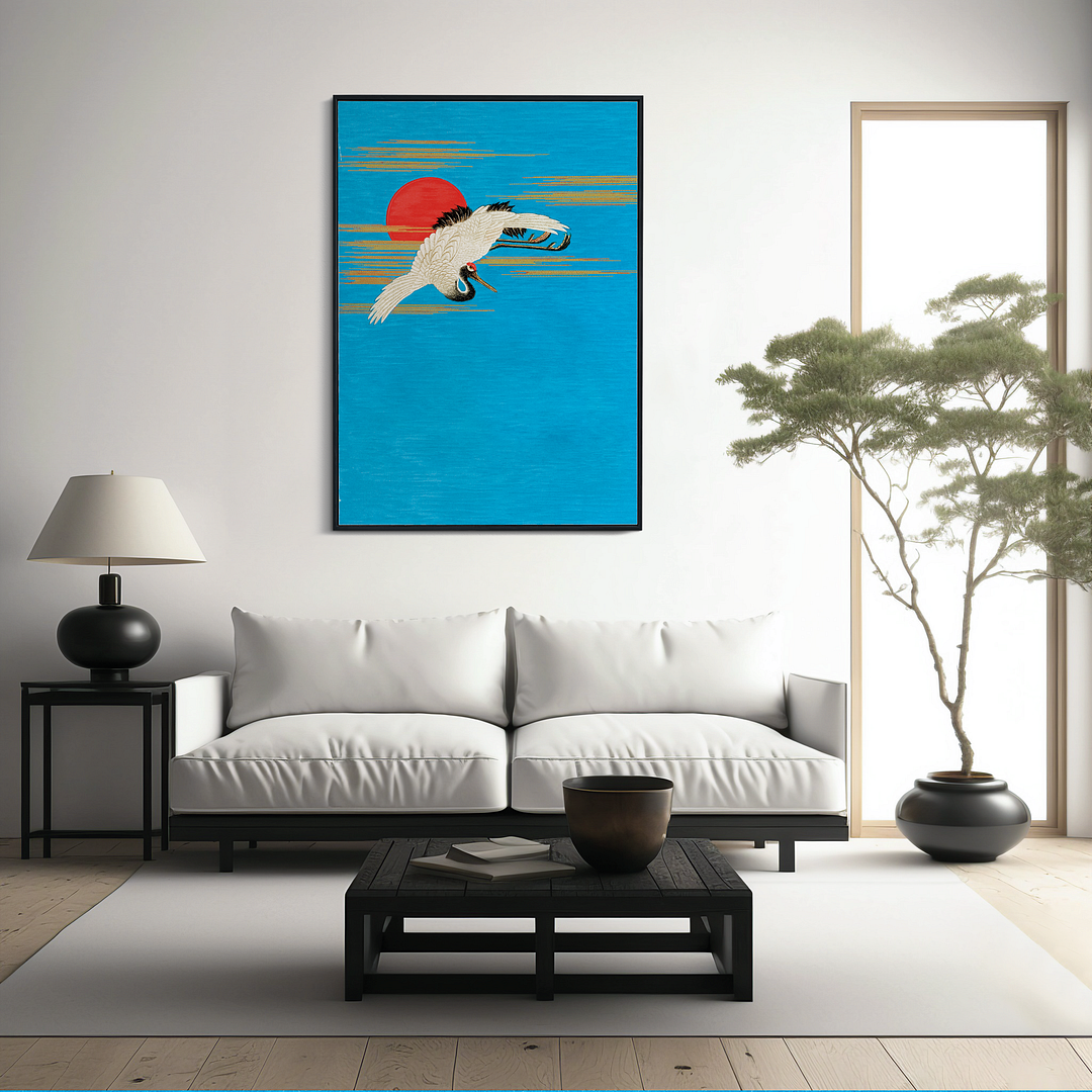 Flying Sarus crane - Art Print