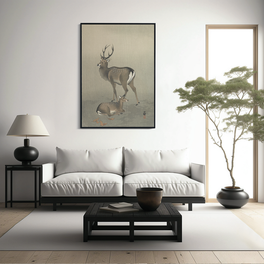 Deer by Ohara Koson  - Art Print