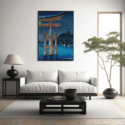 Miyajima in Snow by Tsuchiya Koitsu - Art Print