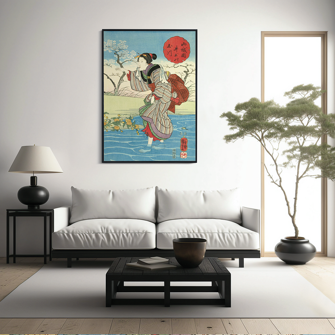 The Ide Tama River in the Province of Yamashiro III by Utagawa Kuniyoshi - Art Print