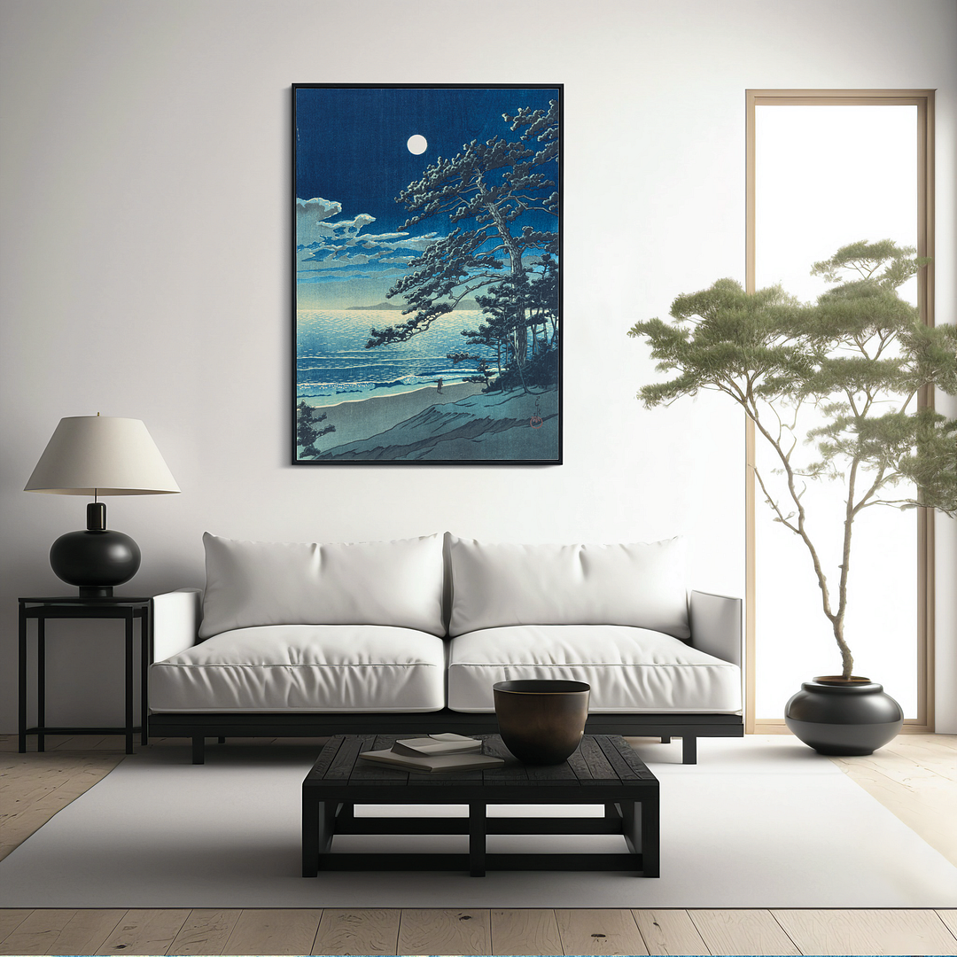 Spring Moon, Ninomiya Beach - Art Print