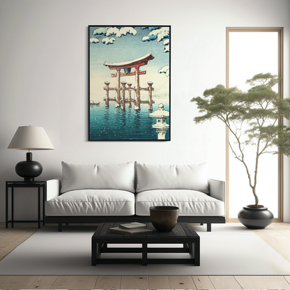 Snow at Miyajima - Art Print