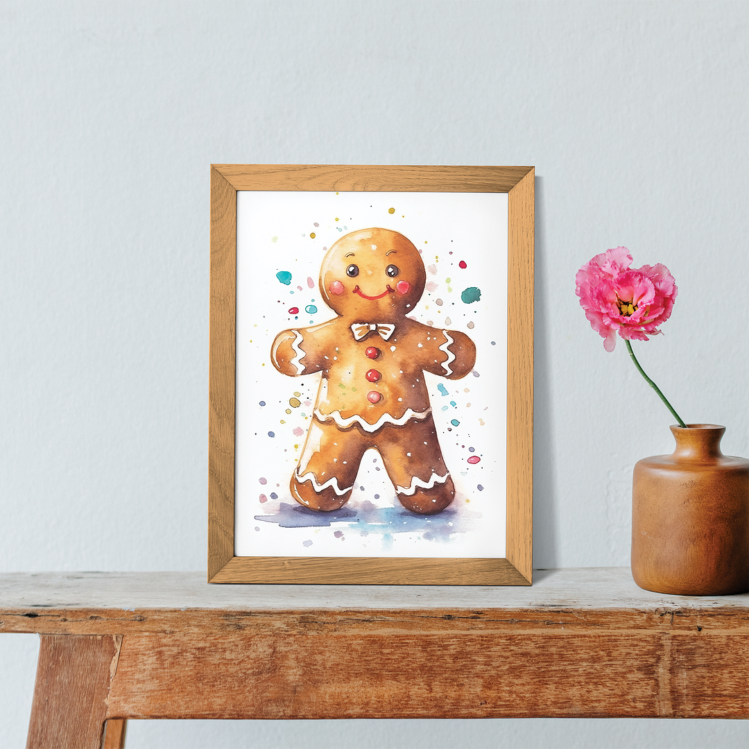 Cute gingerbread man - Art Print