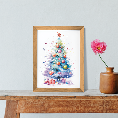 Colourful Christmas tree - Art Print