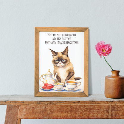 bethany i made biscuits! (Cat) - Art Print