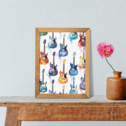 Pattern of guitars - Art Print