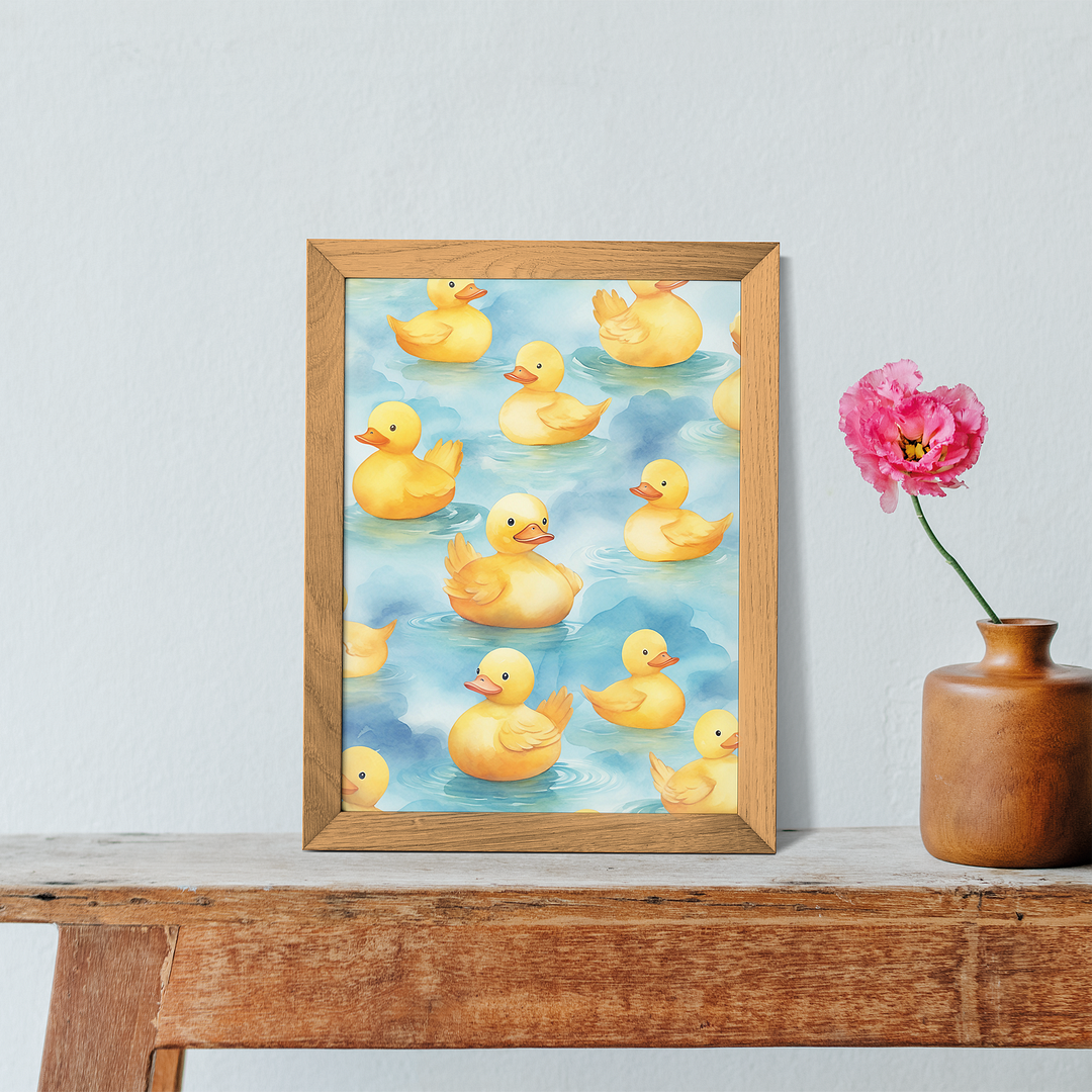 Pattern of duck in water - Art Print