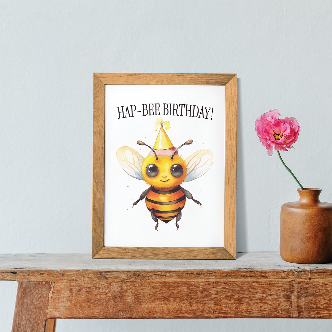 Hap-bee birthday - Art Print