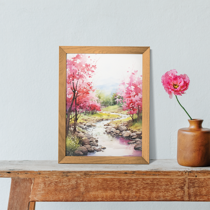 Spring landscape scene - Art Print