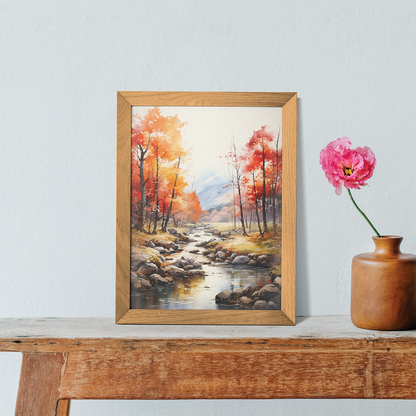 Fall landscape scene - Art Print