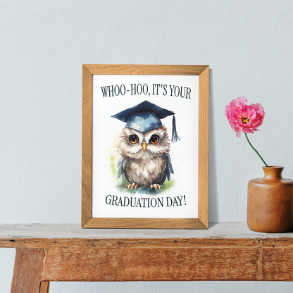 graduation owl - Art Print