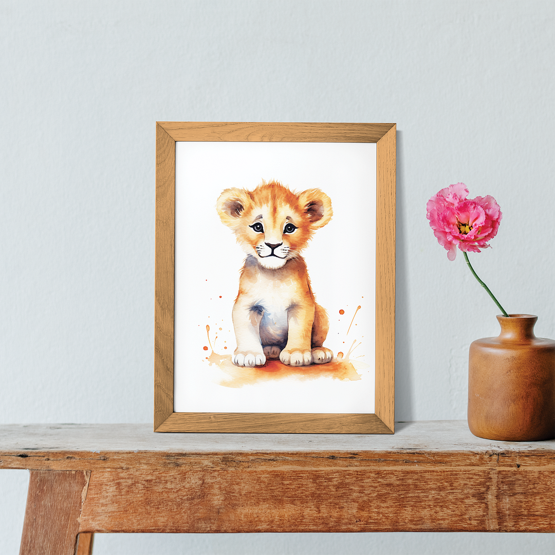 Little lion cub - Art Print