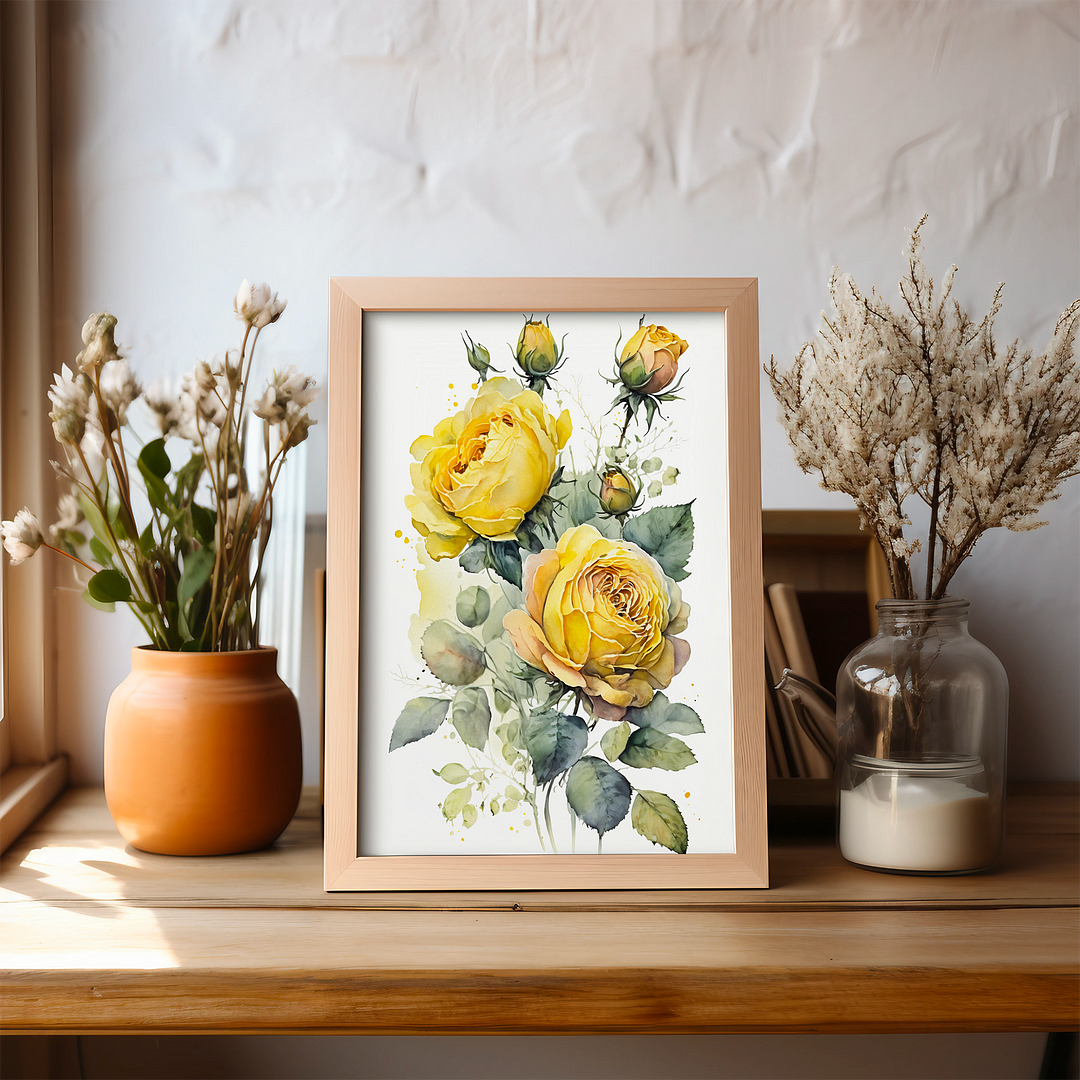 Yellow rose II - Art Print