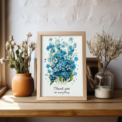 Thank you Forget me not  - Art Print