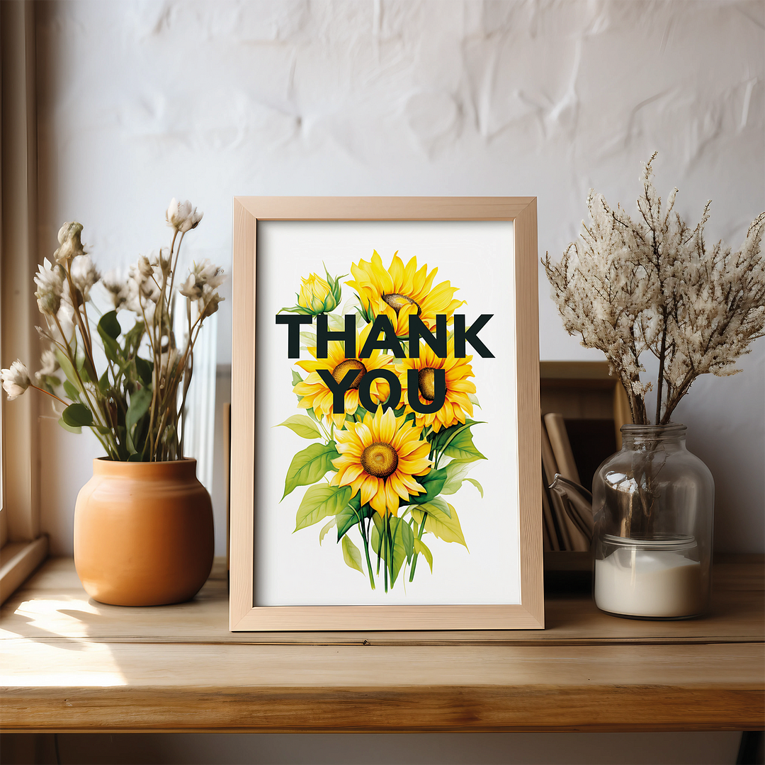 Sunflowers Thank you - Art Print