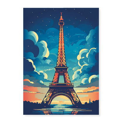 Paris at dusk - Art Print