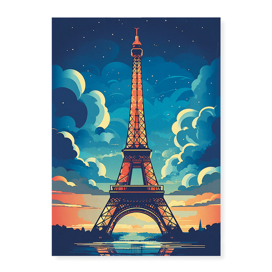 Paris at dusk - Art Print