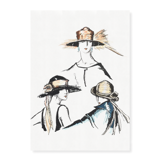 Vintage woman wearing hat  - Art Print