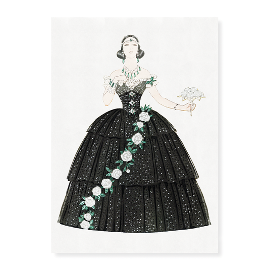 Vintage black dress (Cutout) - Art Print