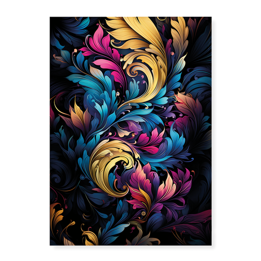colourful leaves pattern  - Art Print