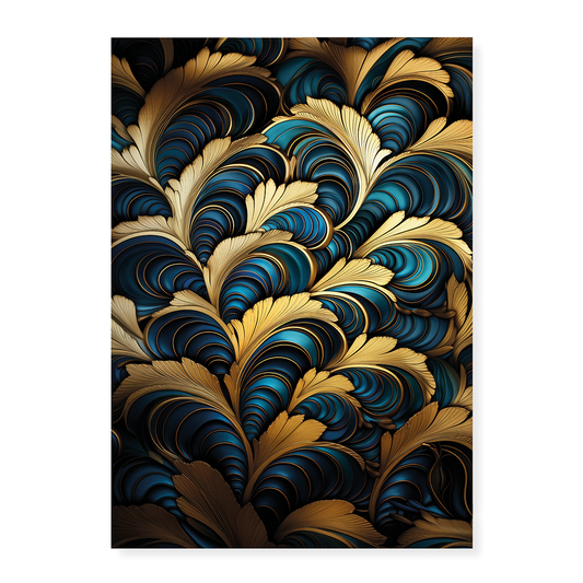 Blue and Gold pattern - Art Print