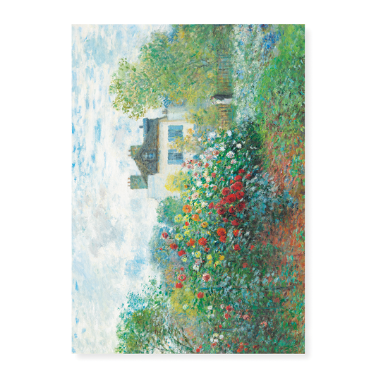 A Corner of the Garden with Dahlias By Claude Monet - Art Print