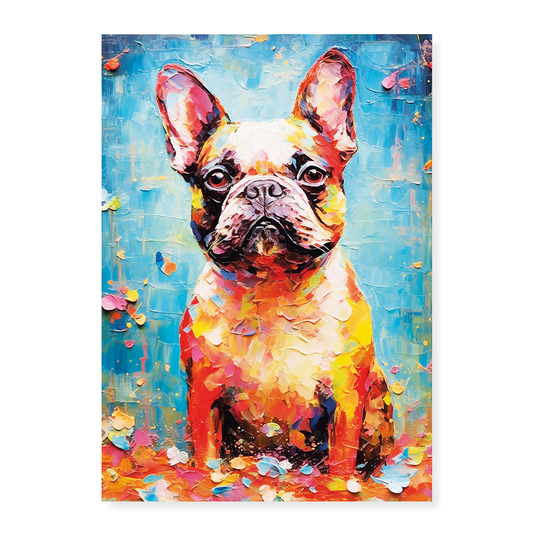 Colourful french bulldog - Art Print