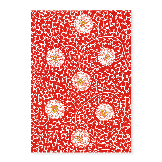 Red floral pattern - Art Print