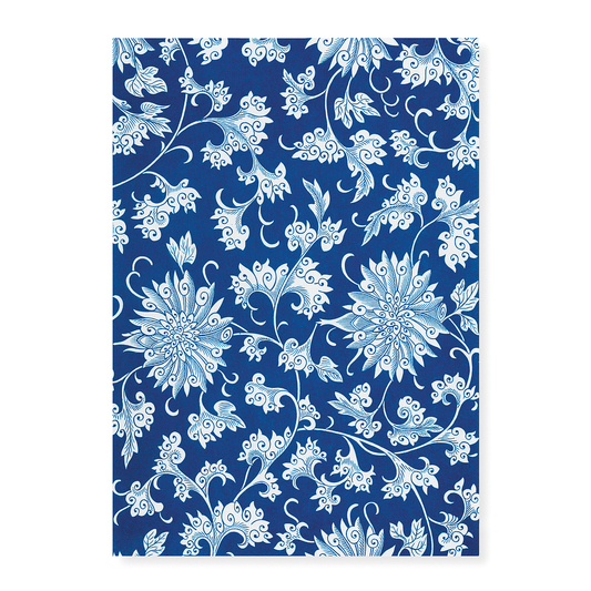 Blue flower pattern II - Art Print